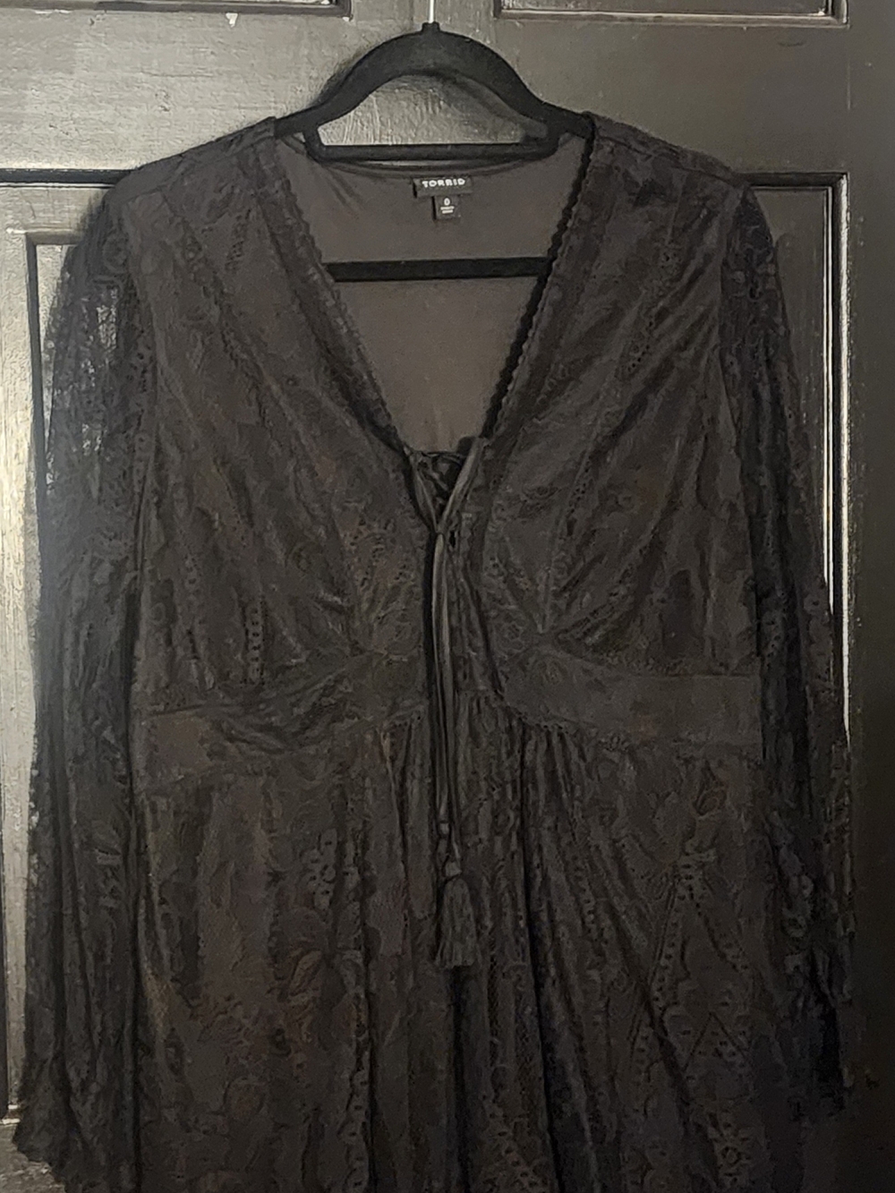 TORRID Black Lace Tie-Front Women's Dress